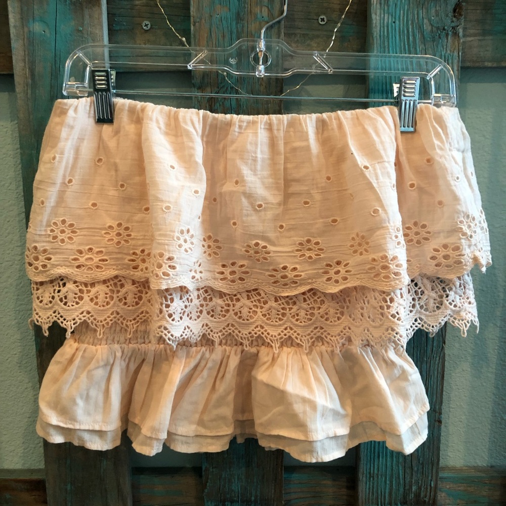 Blush strapless top!